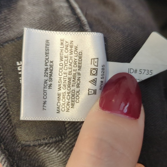 Express dark gray copped flare high rise raw hem jeans - Picture 2 of 12